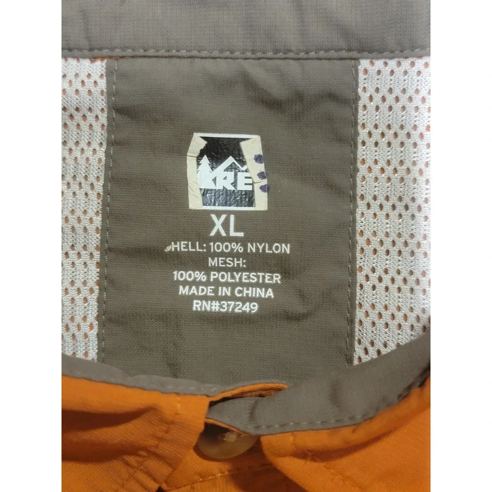 REI Co-op Sahara Short Sleeve Button‎ Down Shirt XL Hiking Travel Orange